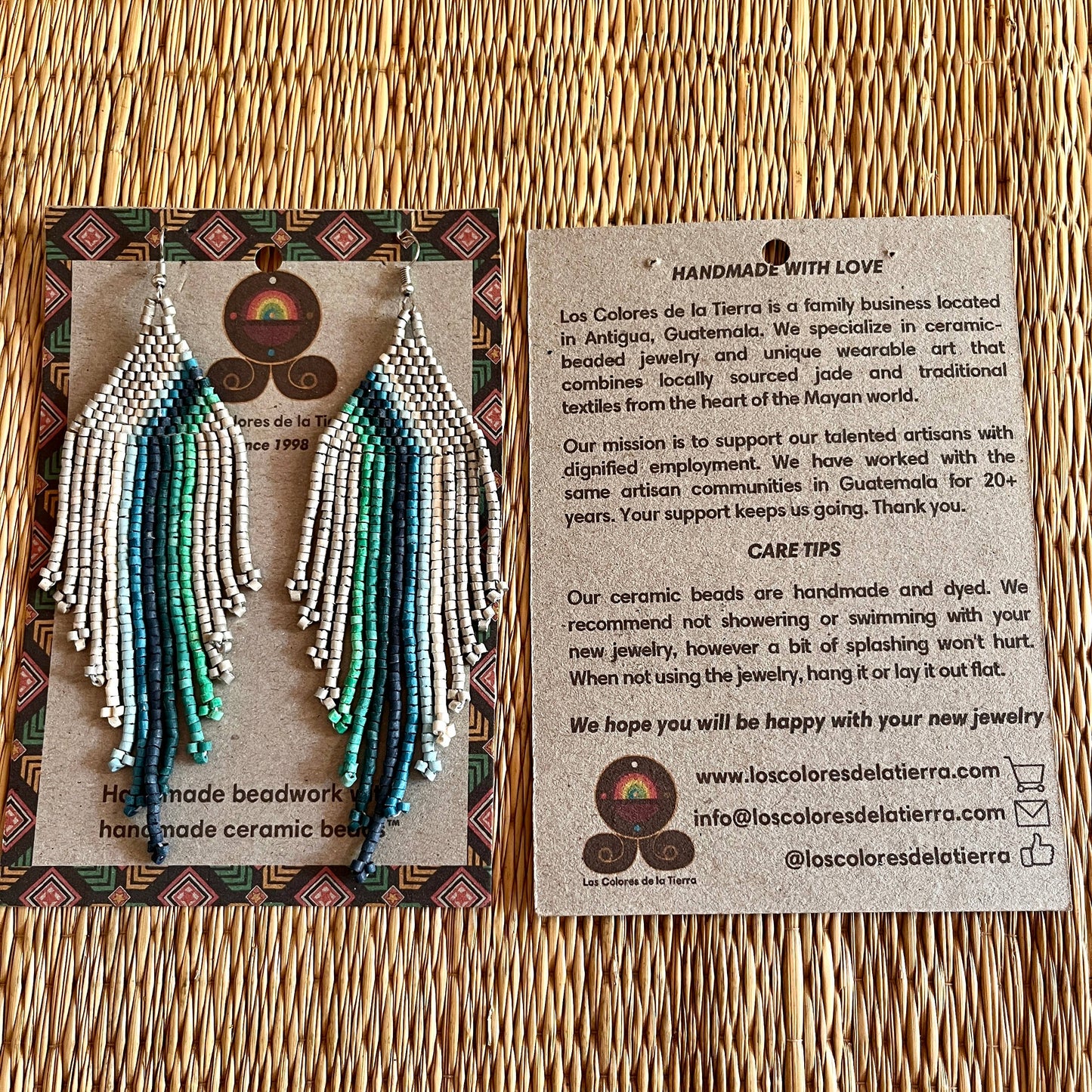Symmetrical Beaded Earrings with Ombre Design
