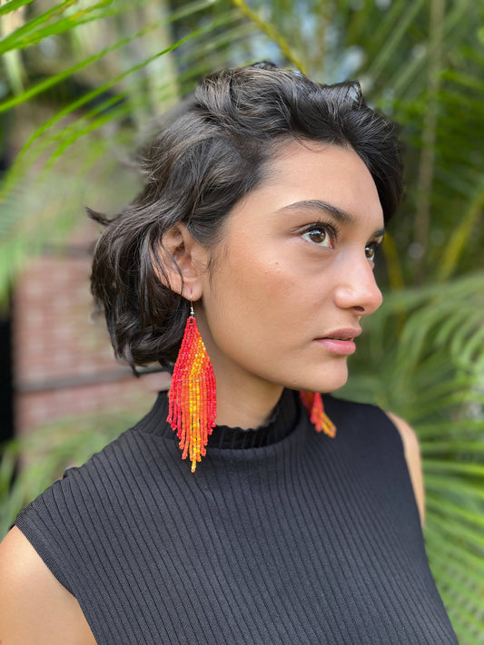 Lightweight Fringe Earrings in Elegant Ombre