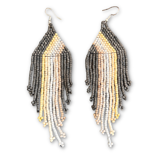 Symmetrical Beaded Earrings with Ombre Design