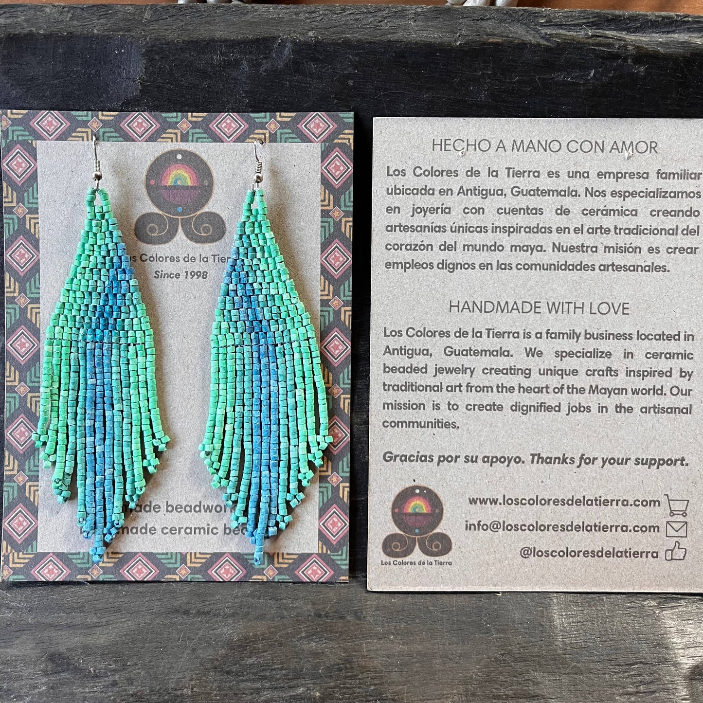 Lightweight Fringe Earrings in Elegant Turquoise Ombre